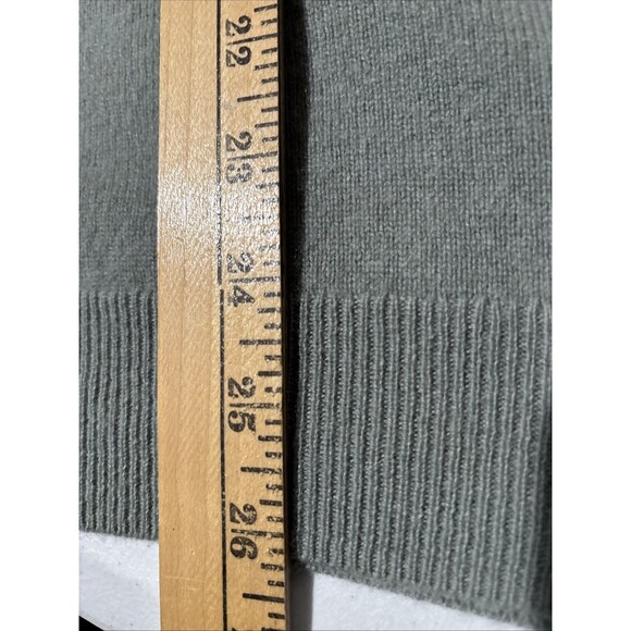 Nordstrom 100% Cashmere Sweater Mens Large Green/Gray Crewneck Pullover - Picture 8 of 11